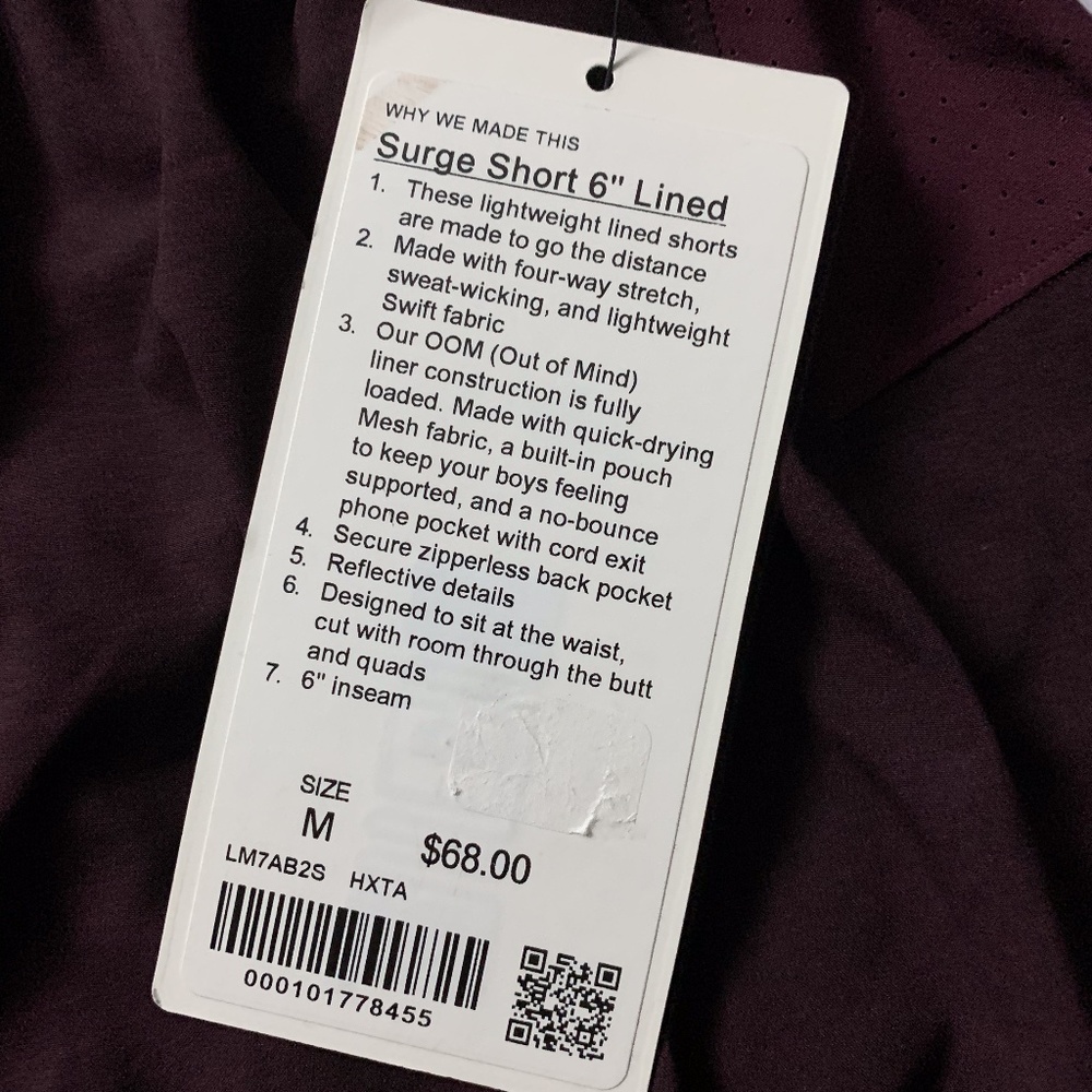 Lululemon Surge Short 6" Lined